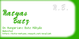 matyas butz business card